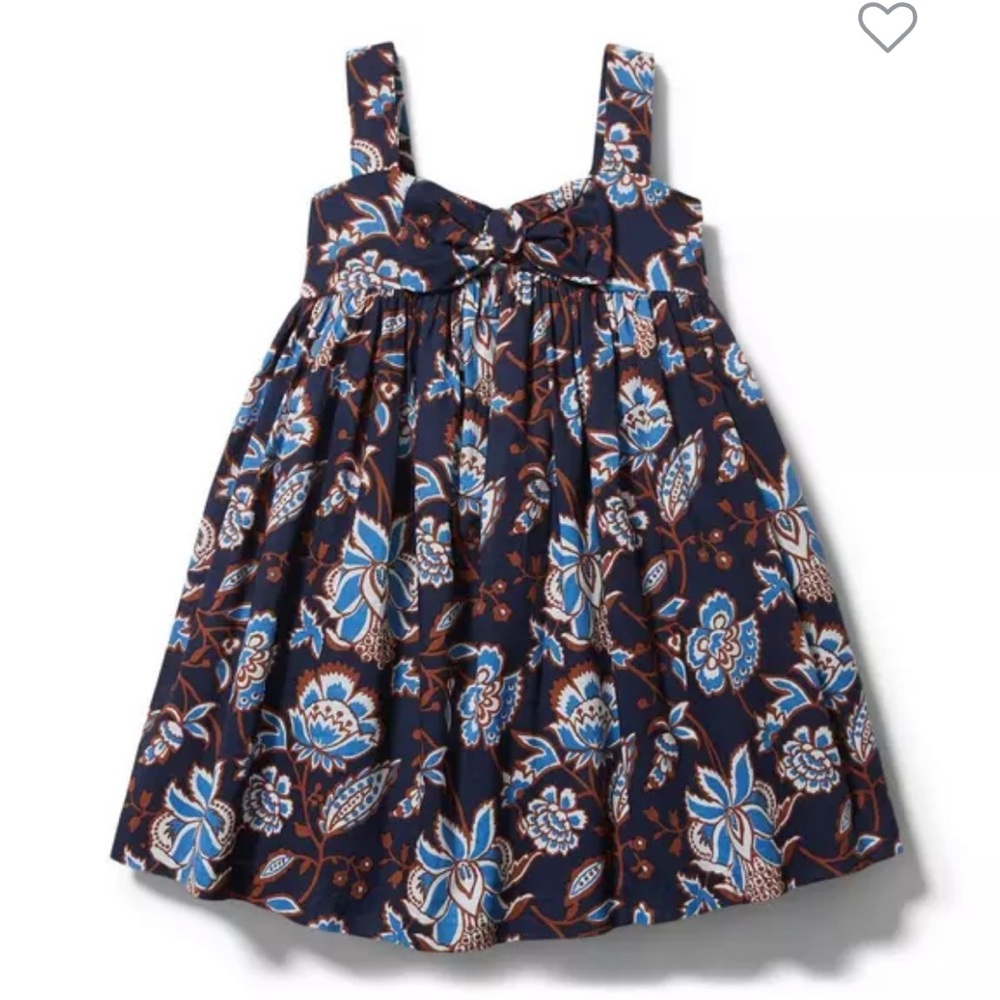 Janie and Jack Floral Swing Dress 2T Cotton Bow Front Sleeveless Toddler Girl